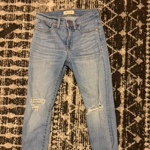 Madewell 9” High Rise Ripped Skinny Jeans